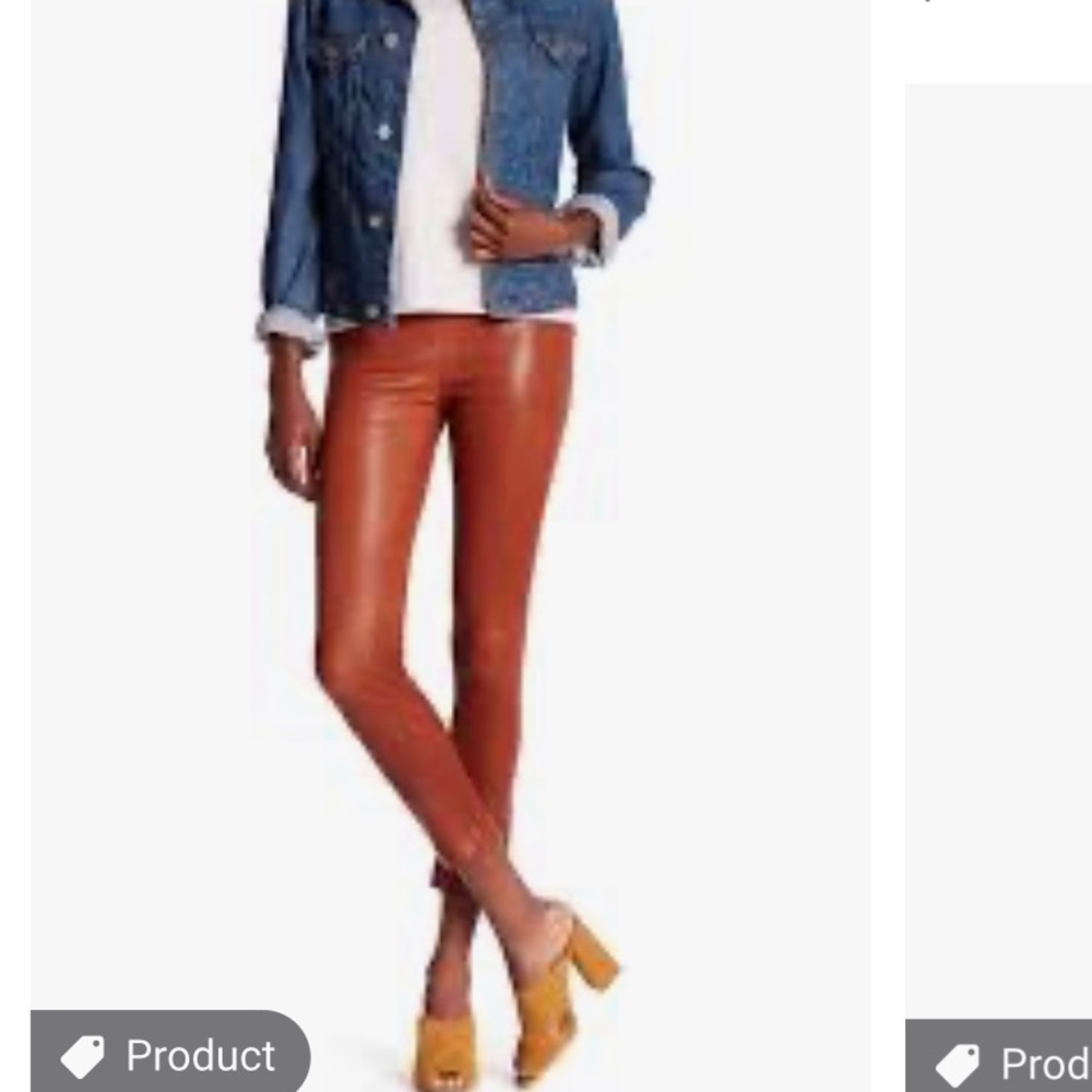 Rag & Bone Cognac Leather Pants
